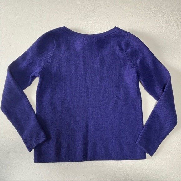 Christian Siriano 100% Extra Fine Merino Wool Purple Crew Neck Sweater - Picture 4 of 4
